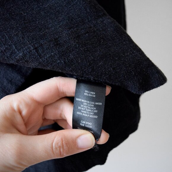 Black cropped linen blend blouse - Picture 5 of 6